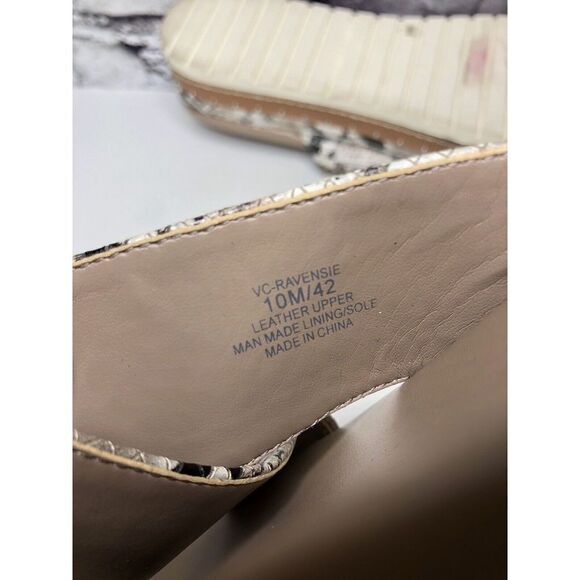 Vince Camuto Ravensie Taupe Leather SnakeSkin Flatform Sandals Women 10M US/42EU - Picture 14 of 16